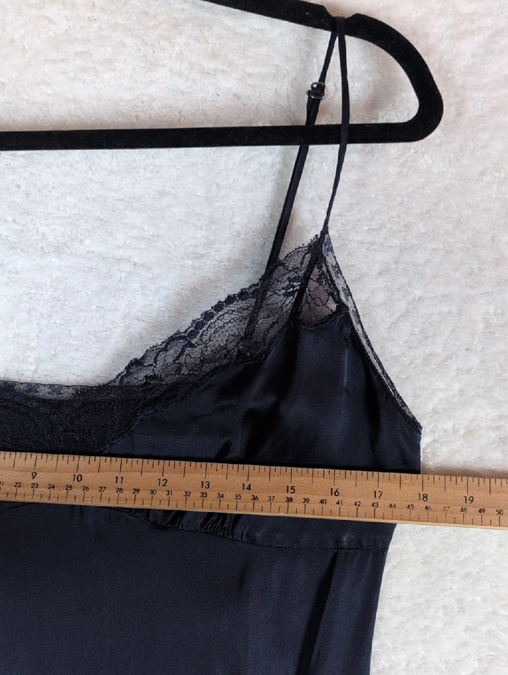 159-Wilfred Navy Satin Lace Slip - Picture 3 of 4